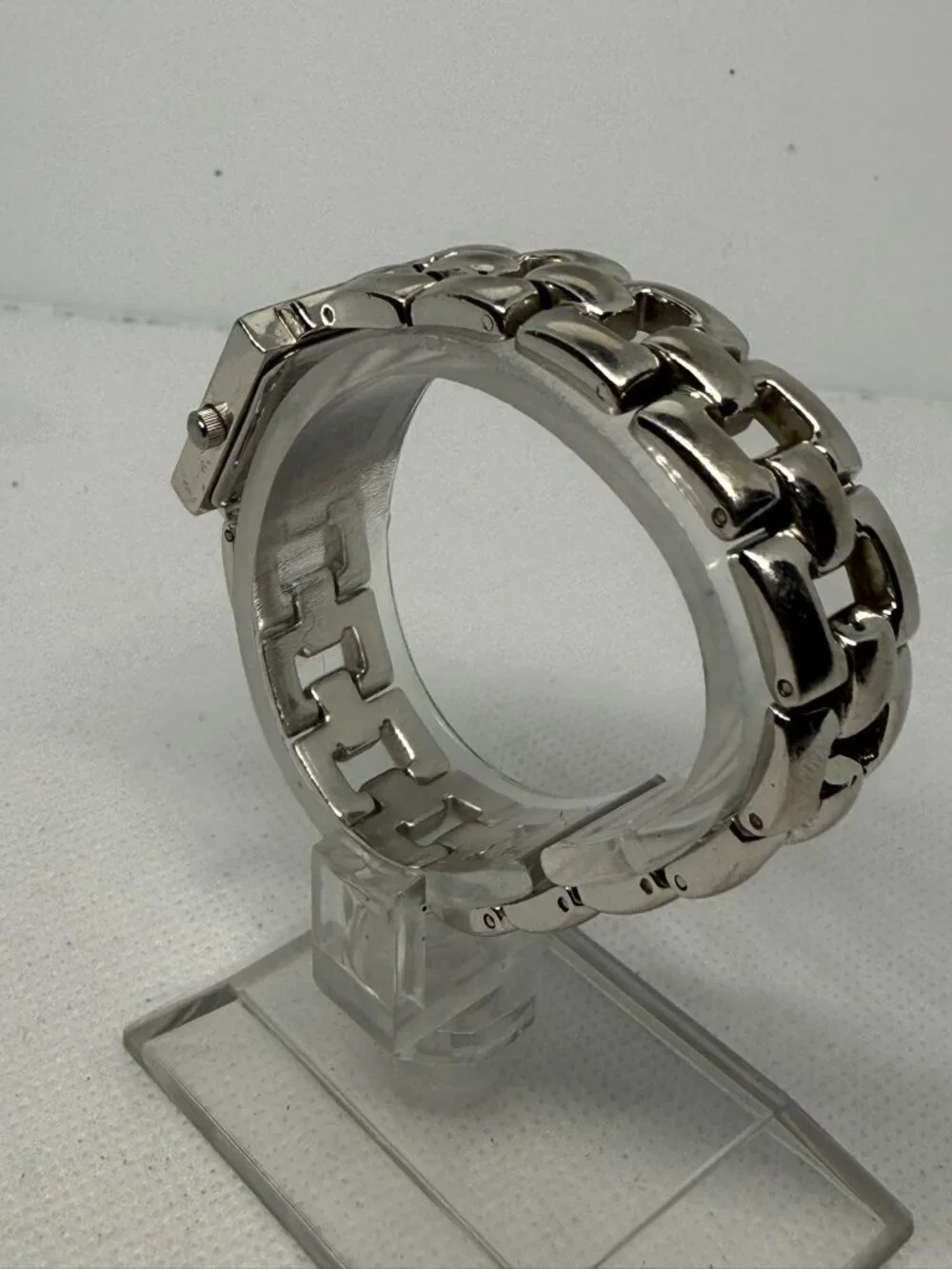 ESQ Swiss by Movado Womens Silver Square Stainless Steel Watch Bracelet 1506-3